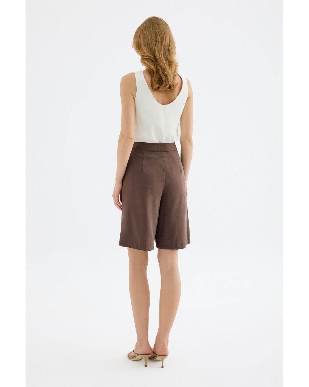 Monlicia Brown Vera Tencel Bermuda Short