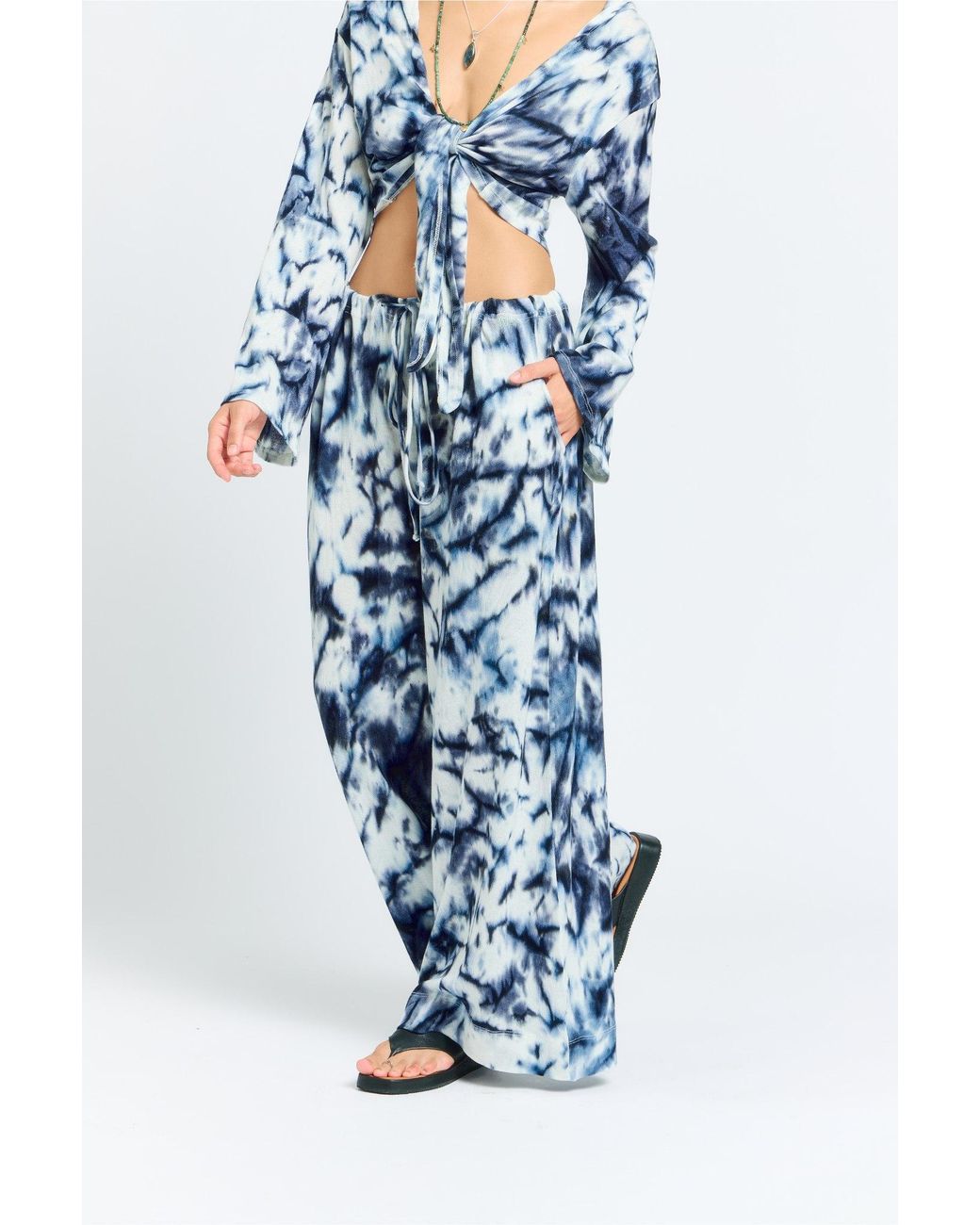 Sâb Studio Blue Tie-Dye Knit Pant