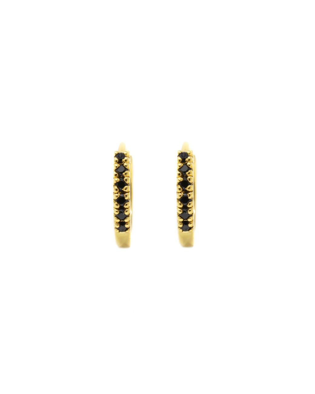 NASI SILVER Metallic Adaya Huggie Hoops- Spinel
