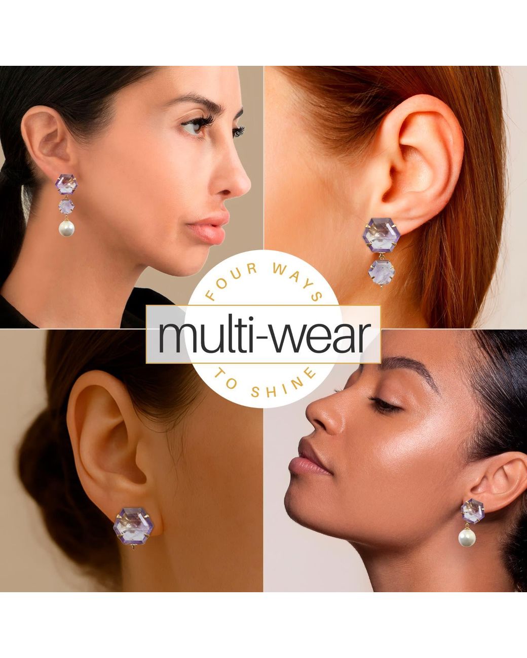 Bounkit Multicolor Boston Earrings Push Back