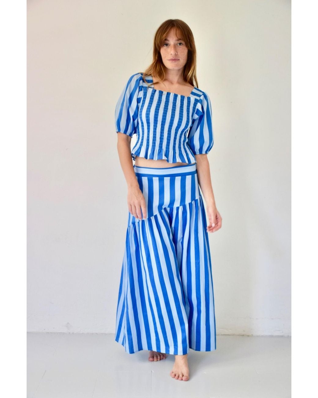 Mind Traveler Blue Beth Striped Skirt