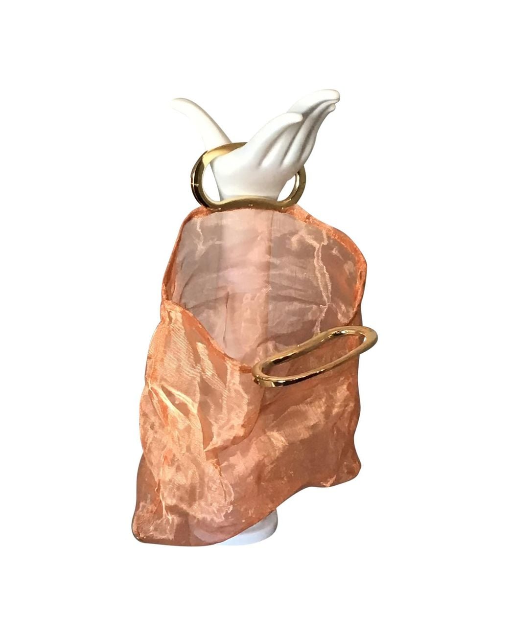 Romer Millinery Brown Copper Mesh Mini Tote Clutch