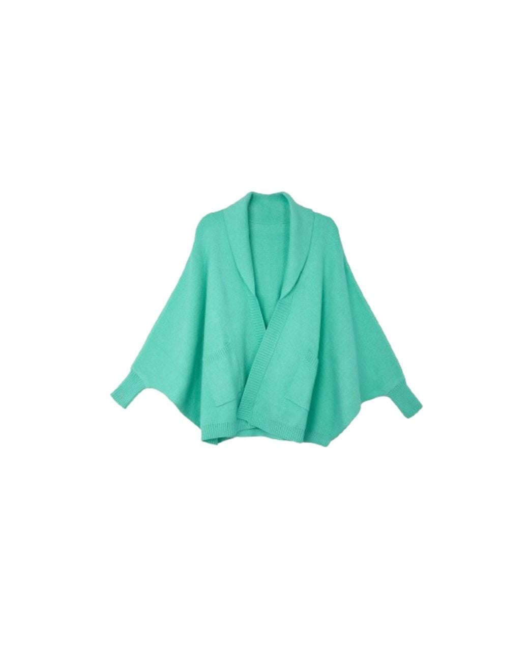 Saachi Green Open Front Oversized Aqua Cardigan Sweater