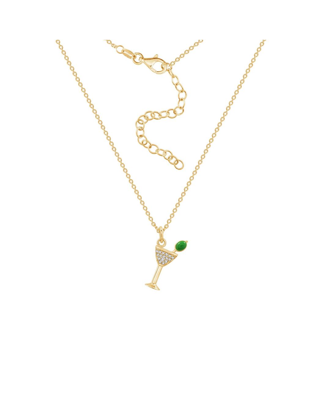 Diamonbliss Metallic Marilyn Monroe Martini Glass Necklace