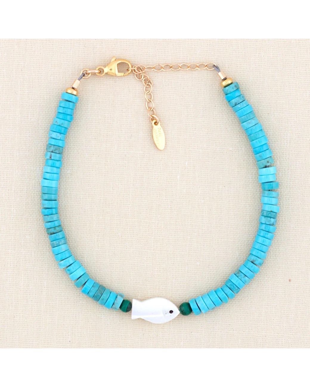 Kris Nations Blue Mother Of Pearl Fish Bracelet