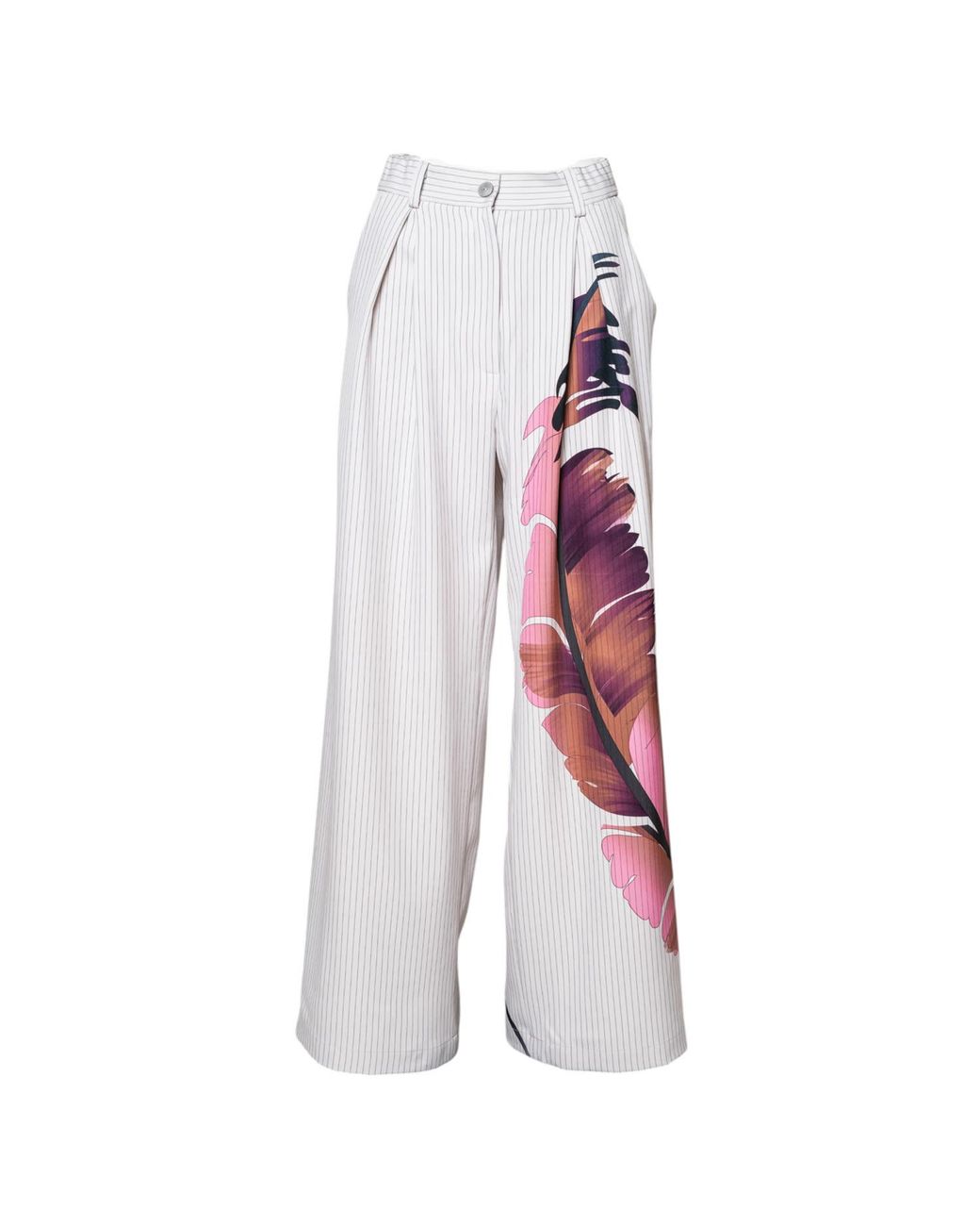 ARTISTA White Neutrals Touch Line Wide Leg Pants