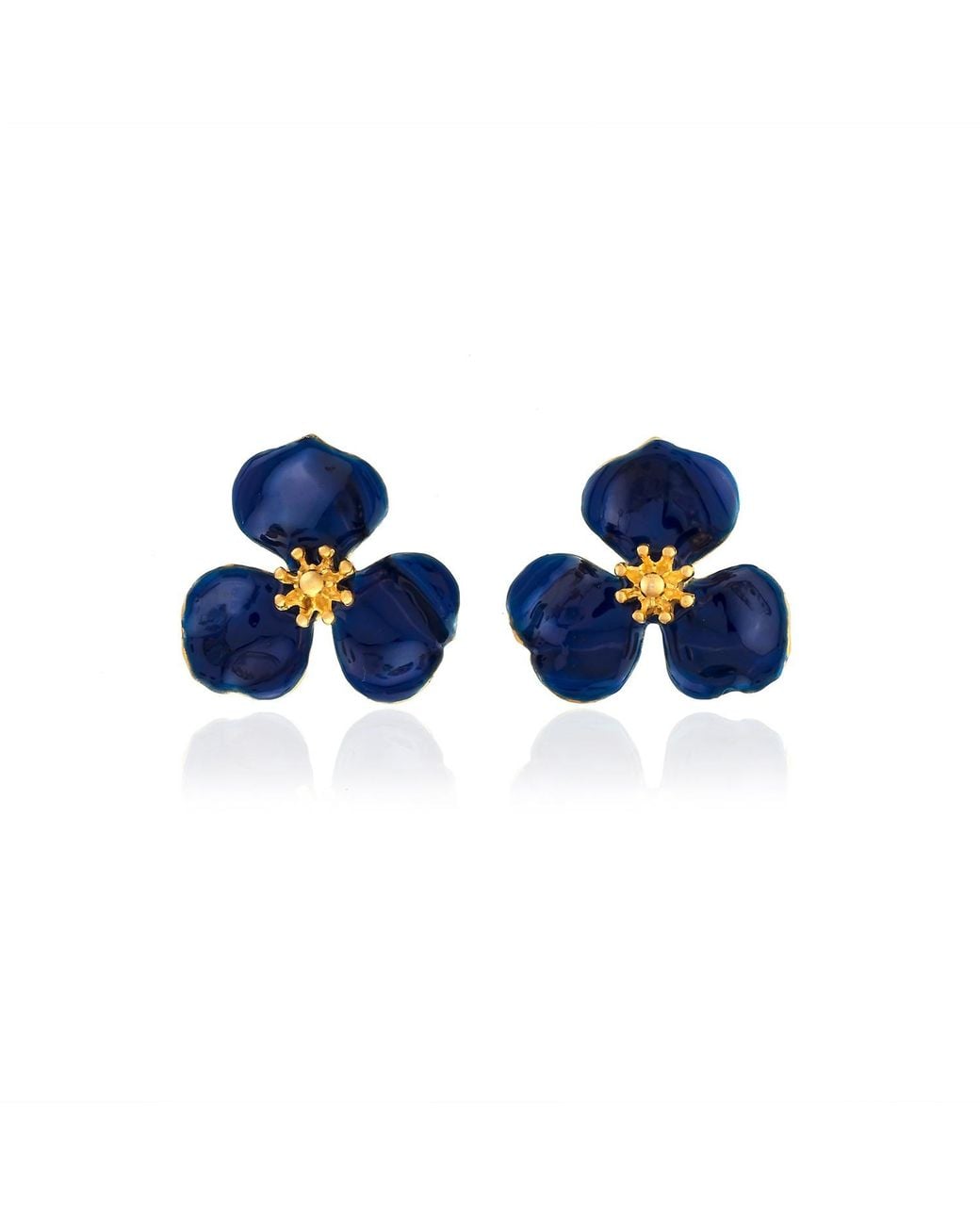 Milou Jewelry Blue Bloom Flower Earrings