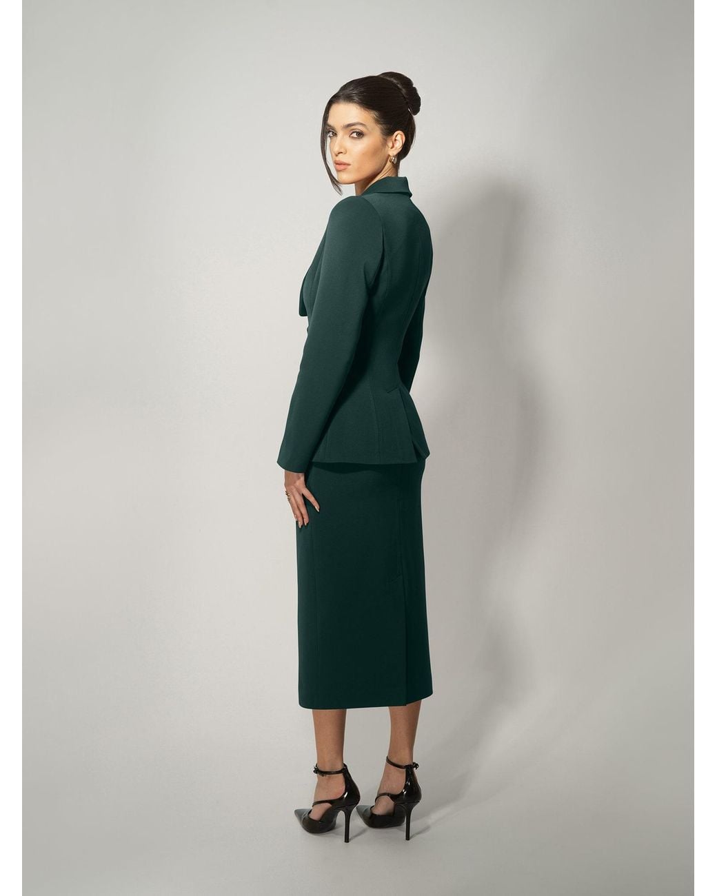 Tia Dorraine Green Vision Tailored Blazer & Skirt Suit