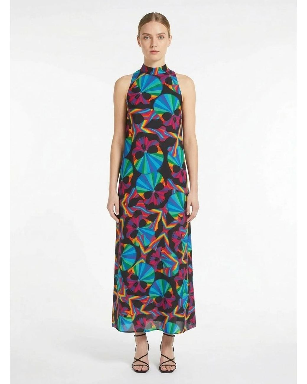 Any Old Iron Blue Skull Halter Dress