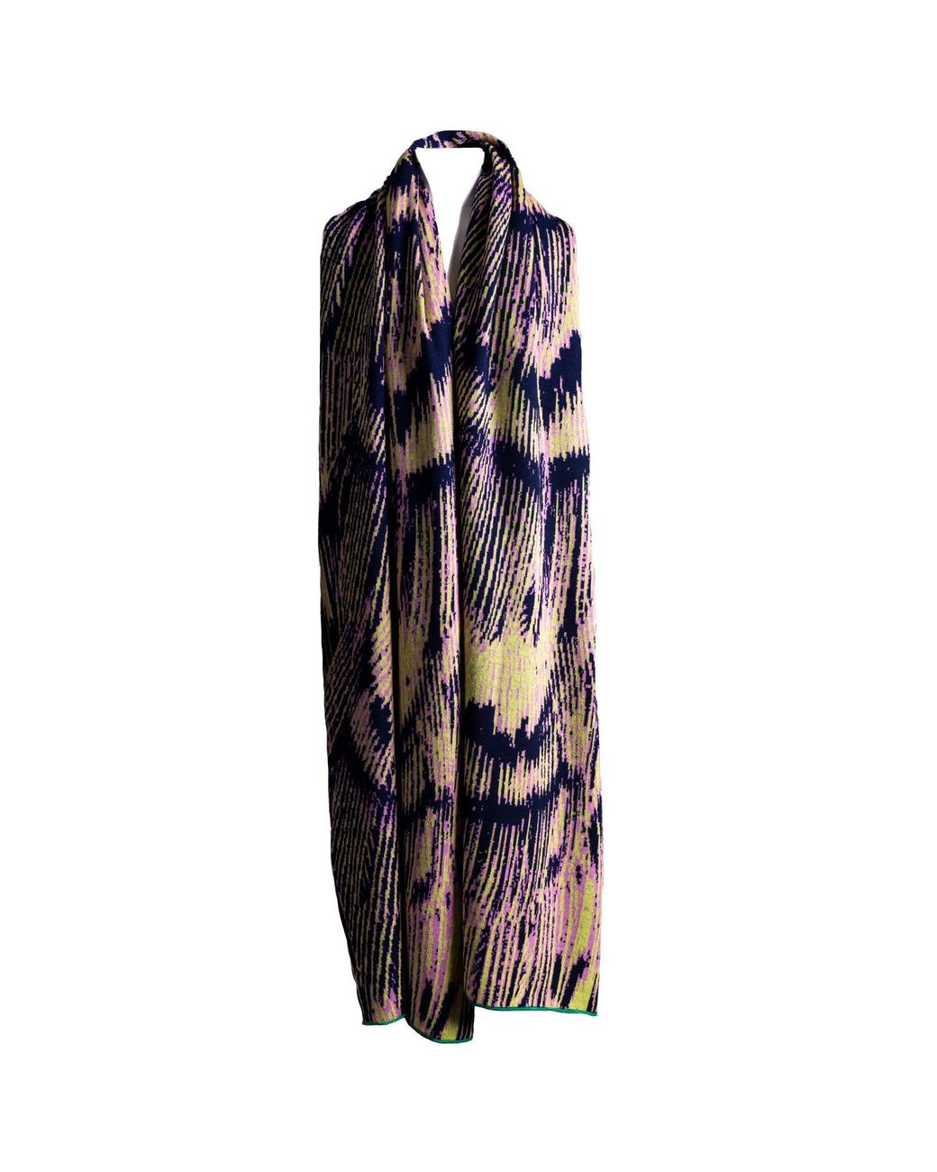 Essien & Emre Blue Aureus Merino Wool Knitted Pattern Scarf