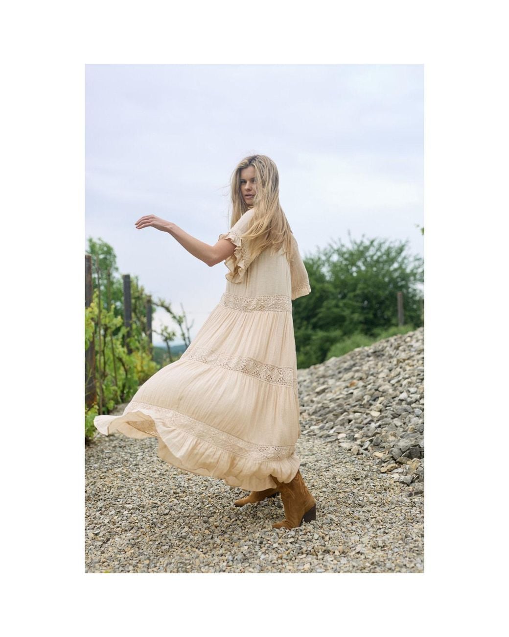 Saachi Natural Cotton Long Kaftan Dress