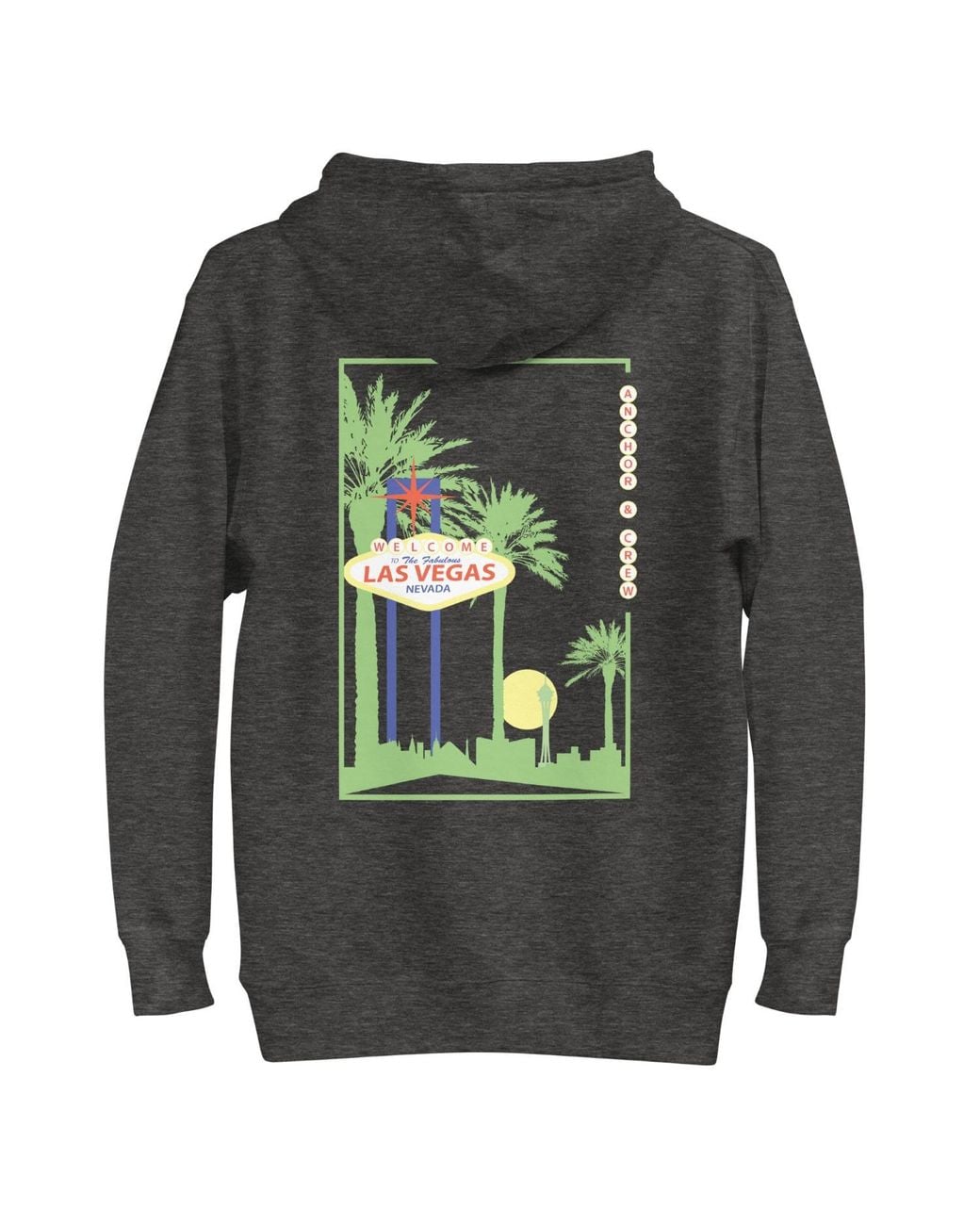 Anchor and Crew Gray Heather Las Vegas Landmark Cotton Blend Hoodie