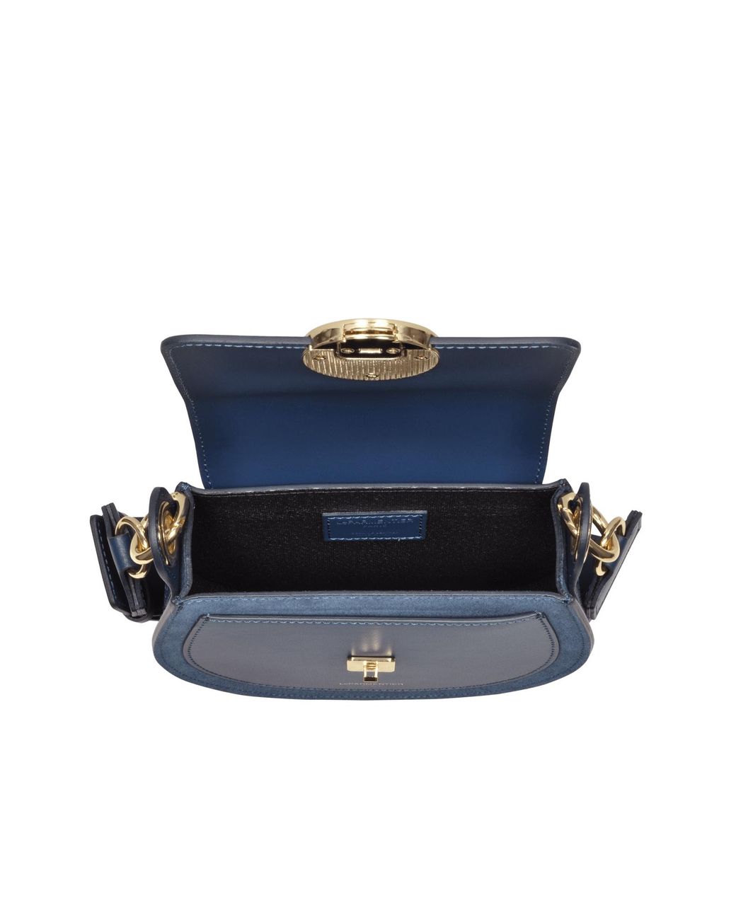 Le Parmentier Blue Yucca Suede & Leather Shoulder Bag