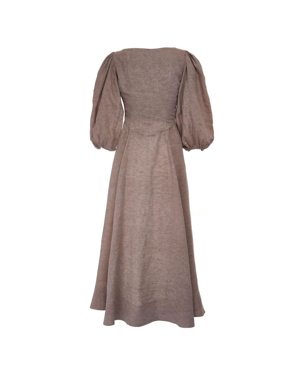 Sofia Tsereteli Brown Linen Dress