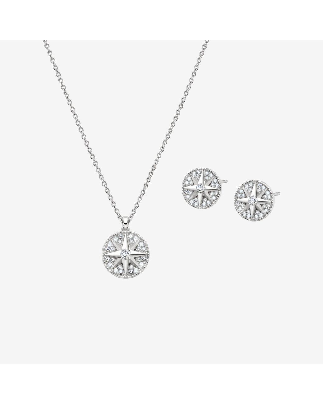 Uchi and Soto Metallic Enso Star Pendant Necklace & Earrings Set