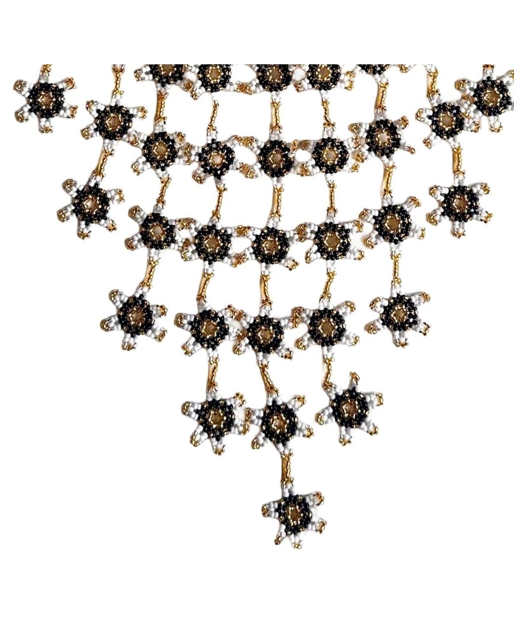 Iliana Arrazola Black Waterfall Blossom Necklaces, And, Glass Beads, Beaded Jewelry