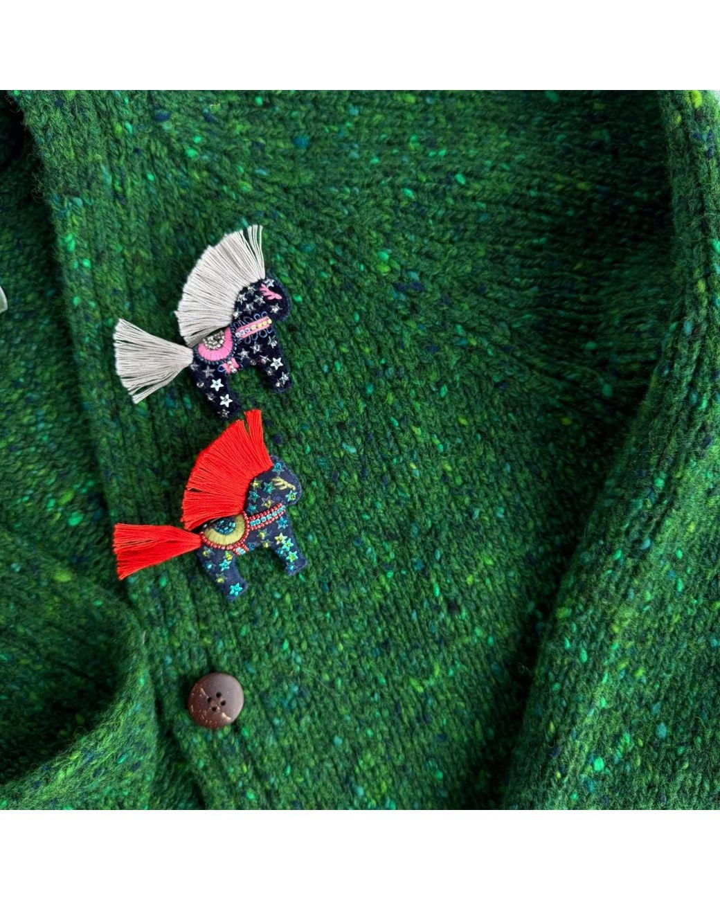 VETKA Red Handmade Horse Brooch- Aurora
