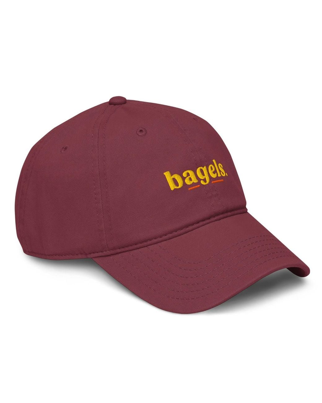 Anchor and Crew Burgundy Bagels Slogan Cotton Embroidered Cap for men