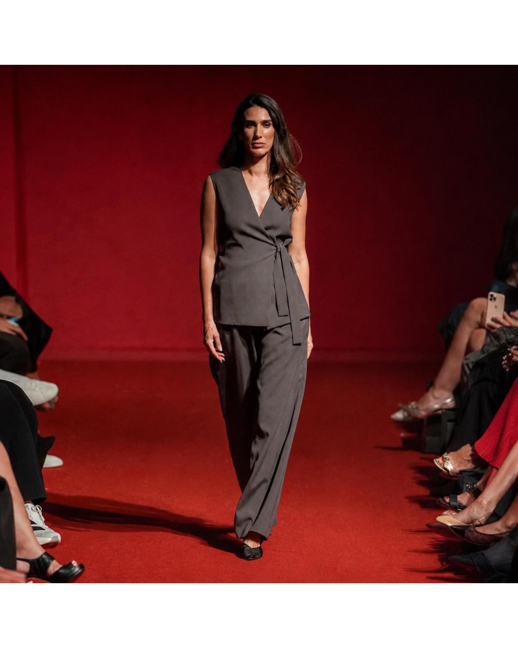 Elamins Brown Wide-Leg Trousers