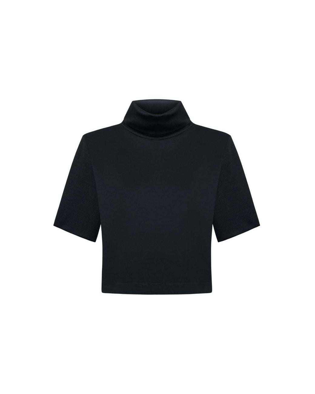 Thisisu Collection Blue Mira Padded-Shoulder High-Neck Top