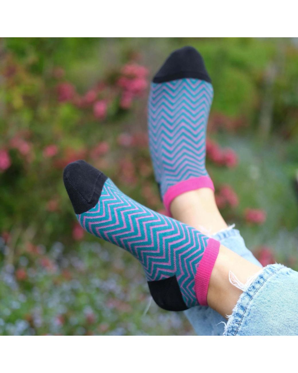 Peper Harow - Made in England Pink Leopard & Zigzag Trainer Socks Bundle