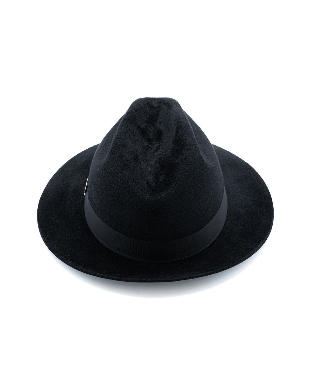 DORIA 1905 Black Smooth Lapin Felt Fedora Hat for men