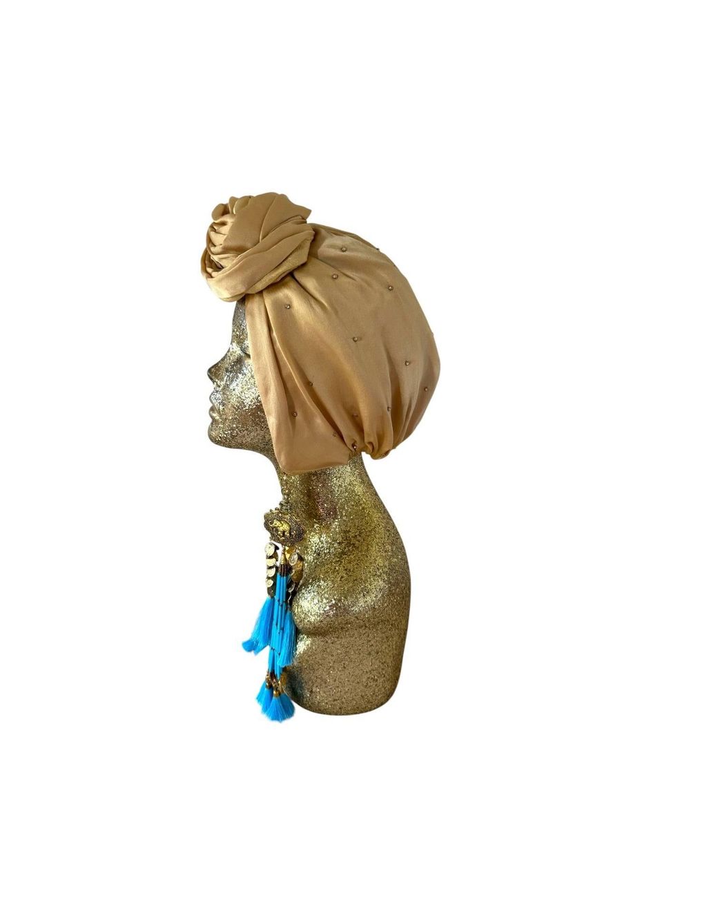 Julia Clancey Yellow Edith Silk Dream Santorini Diamanté Reversible Turban