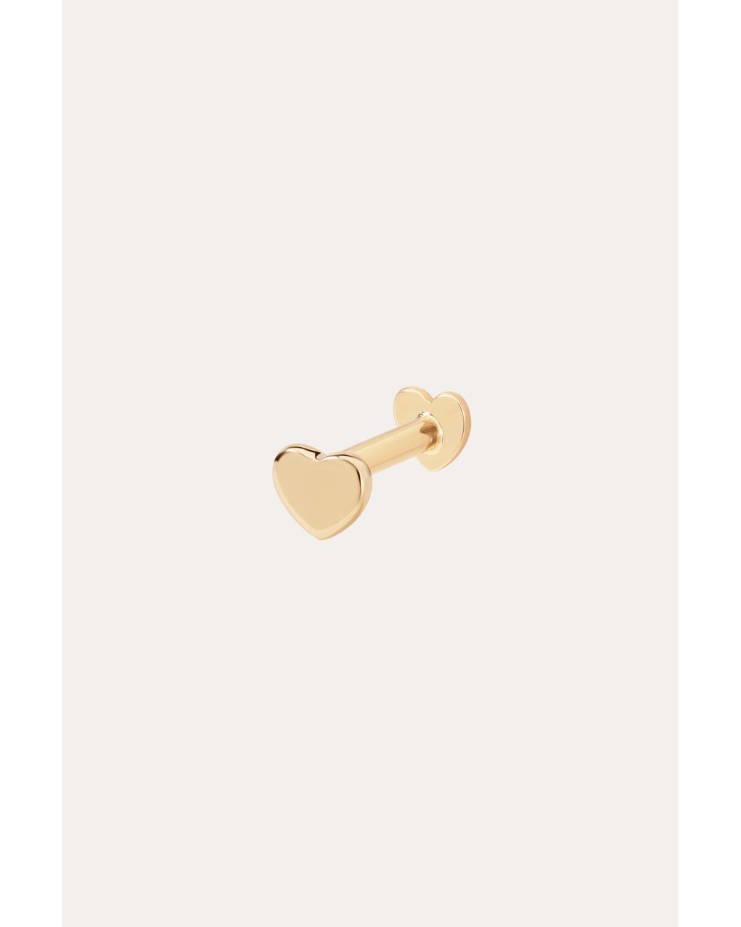 Vanhi Metallic 14K Solid Heart Flat Back Stud