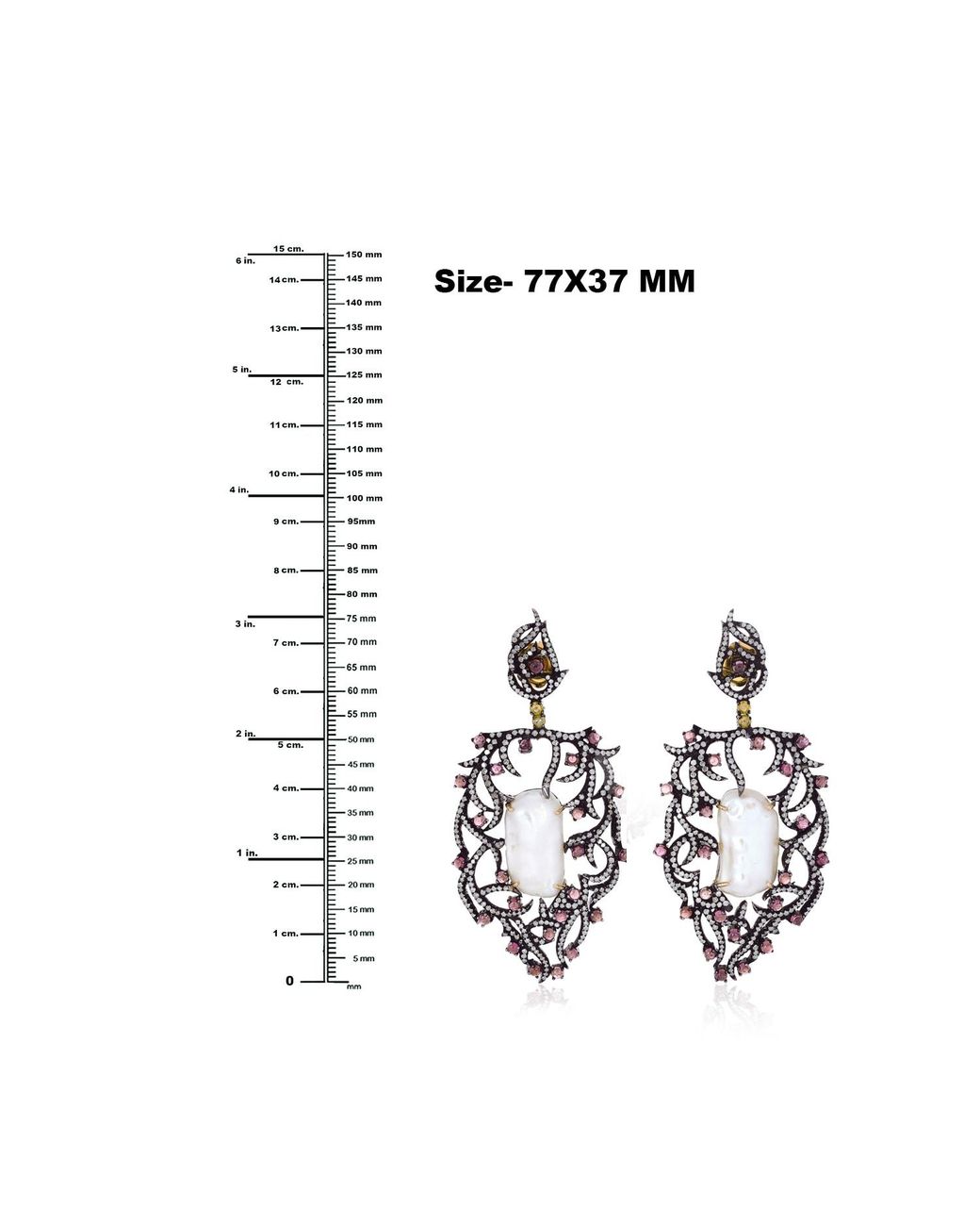 Artisan Metallic Diamond, Tourmaline & Baroque Pearl