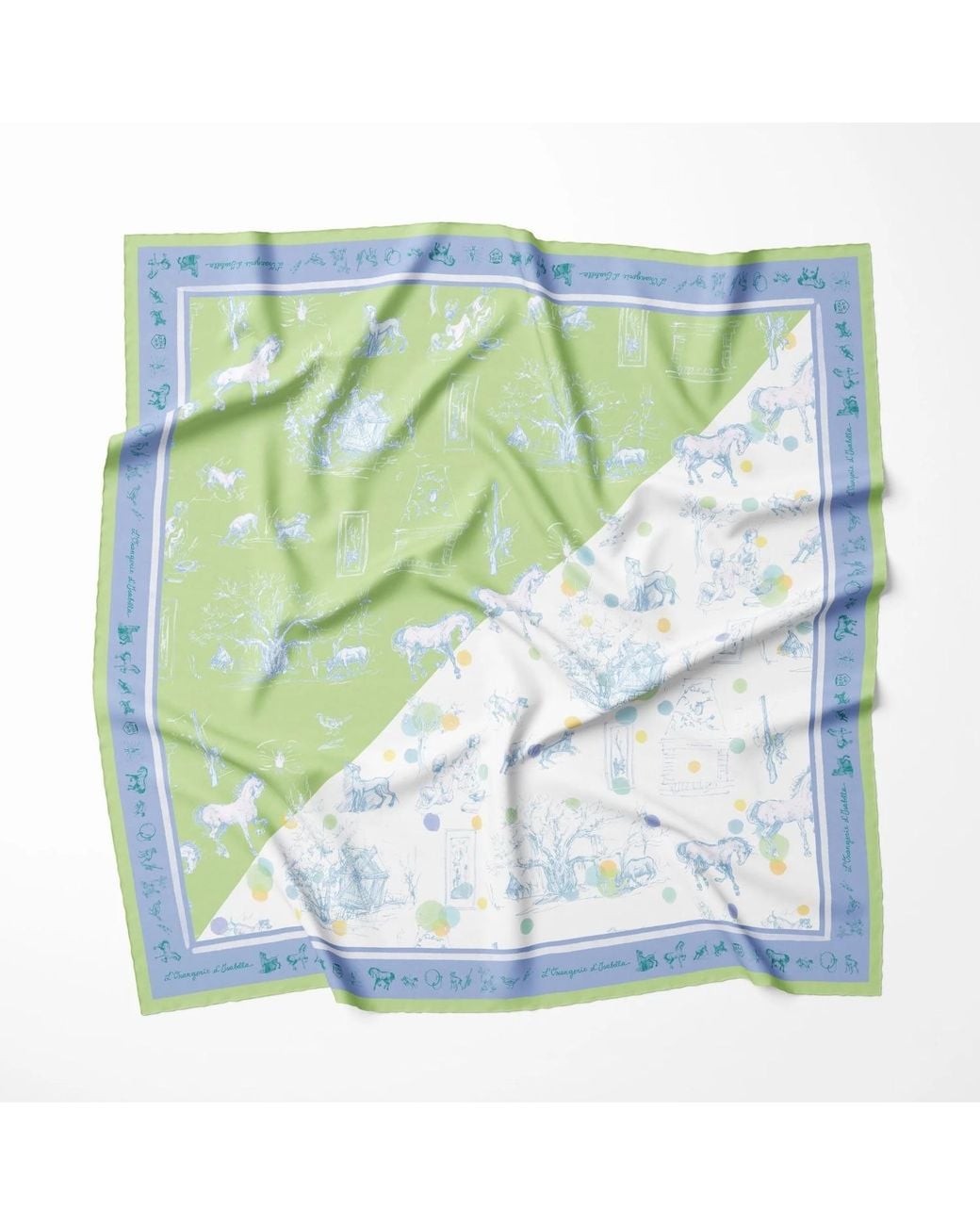 L’orangerie D’isabella Green Grace Carré Pois Toile De Jouy