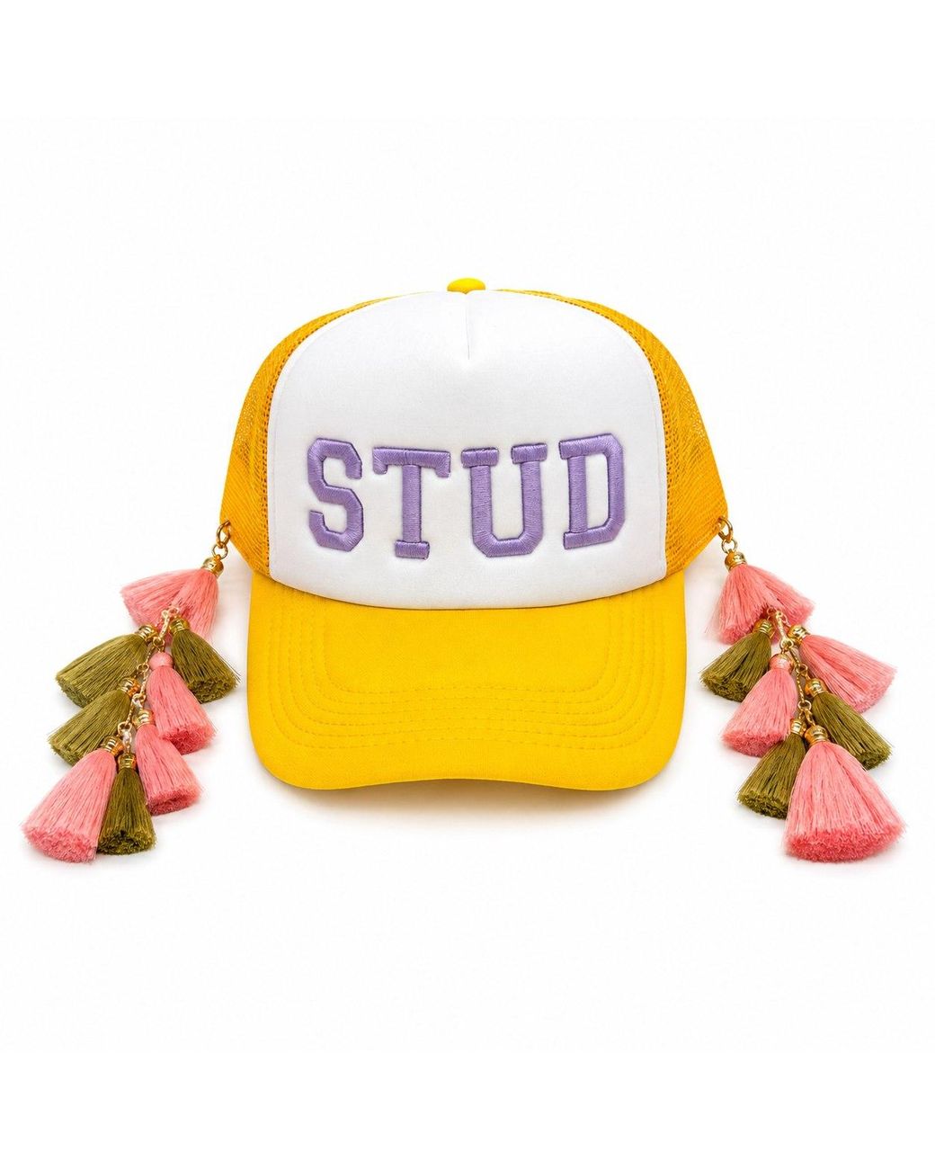 Julia Clancey Yellow Stud Lilac Chacha Trucker Cap