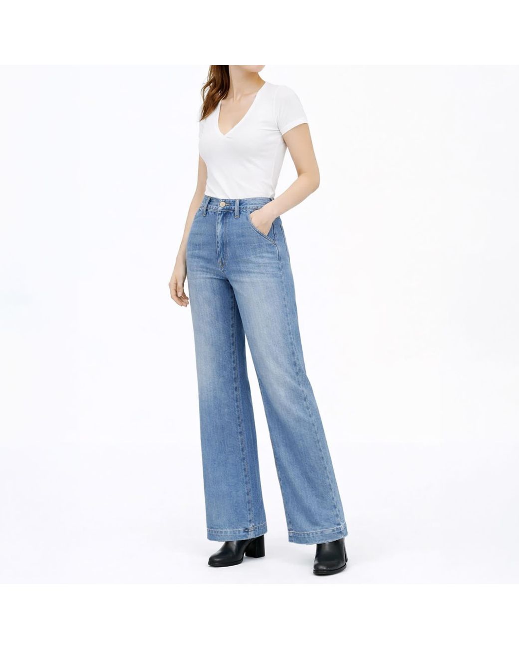 NOEND Blue Quinn Wide Leg Trouser