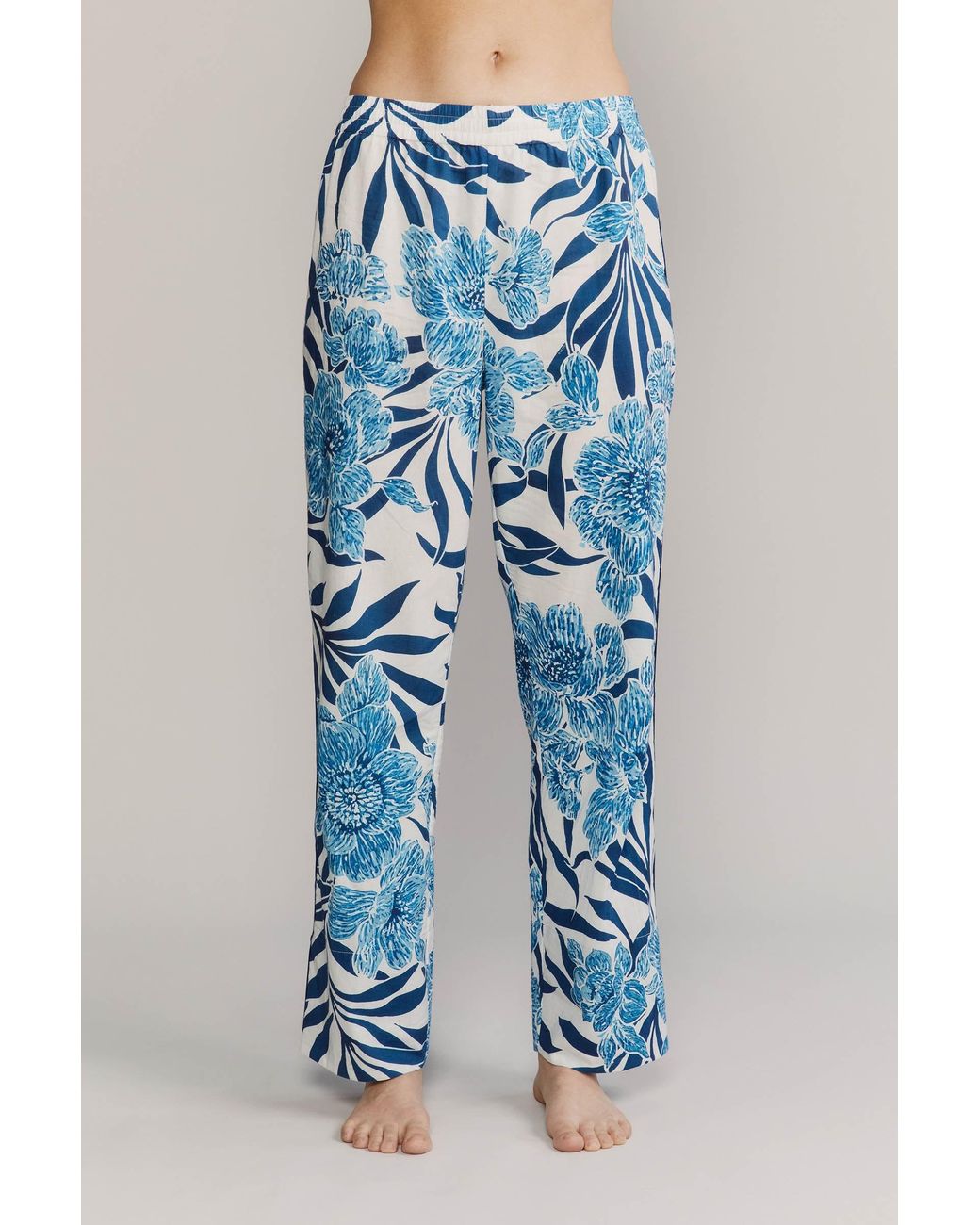 Kato Blue Broad Beach Capri Cotton Pajamas