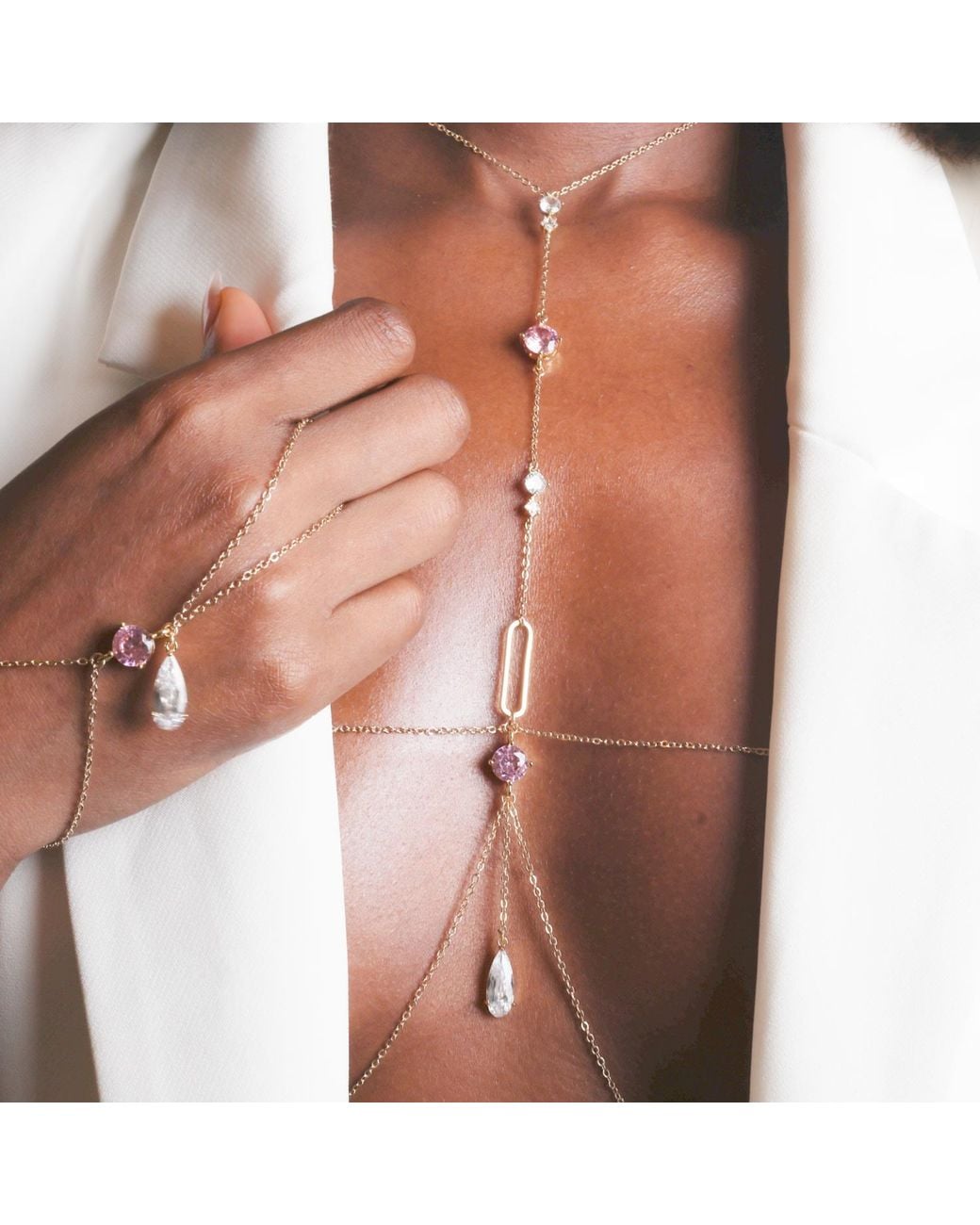 Studio Baloge Metallic Lumina T-Line Body Chain