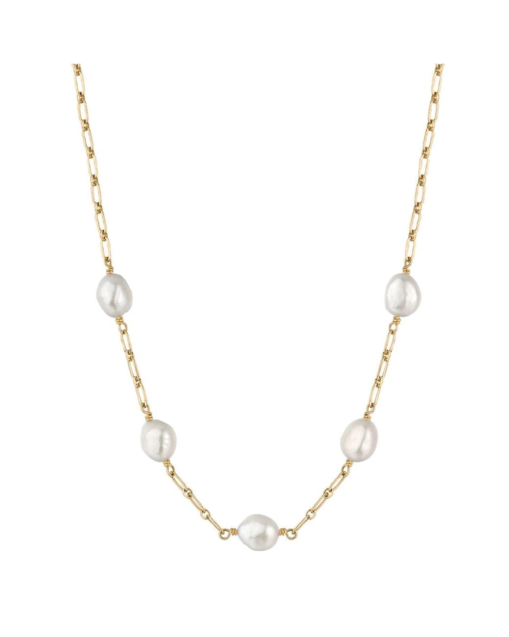 Katy Faye Metallic Lana Pearl Necklace