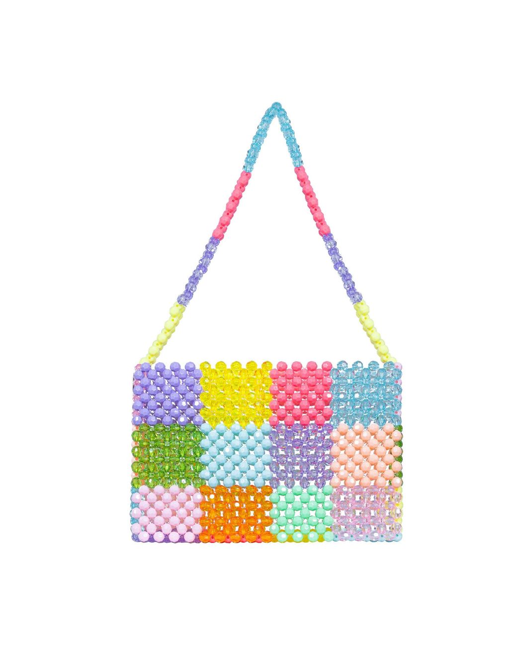Tillie Beads Purple Color Pop Beaded Shoulder Bag
