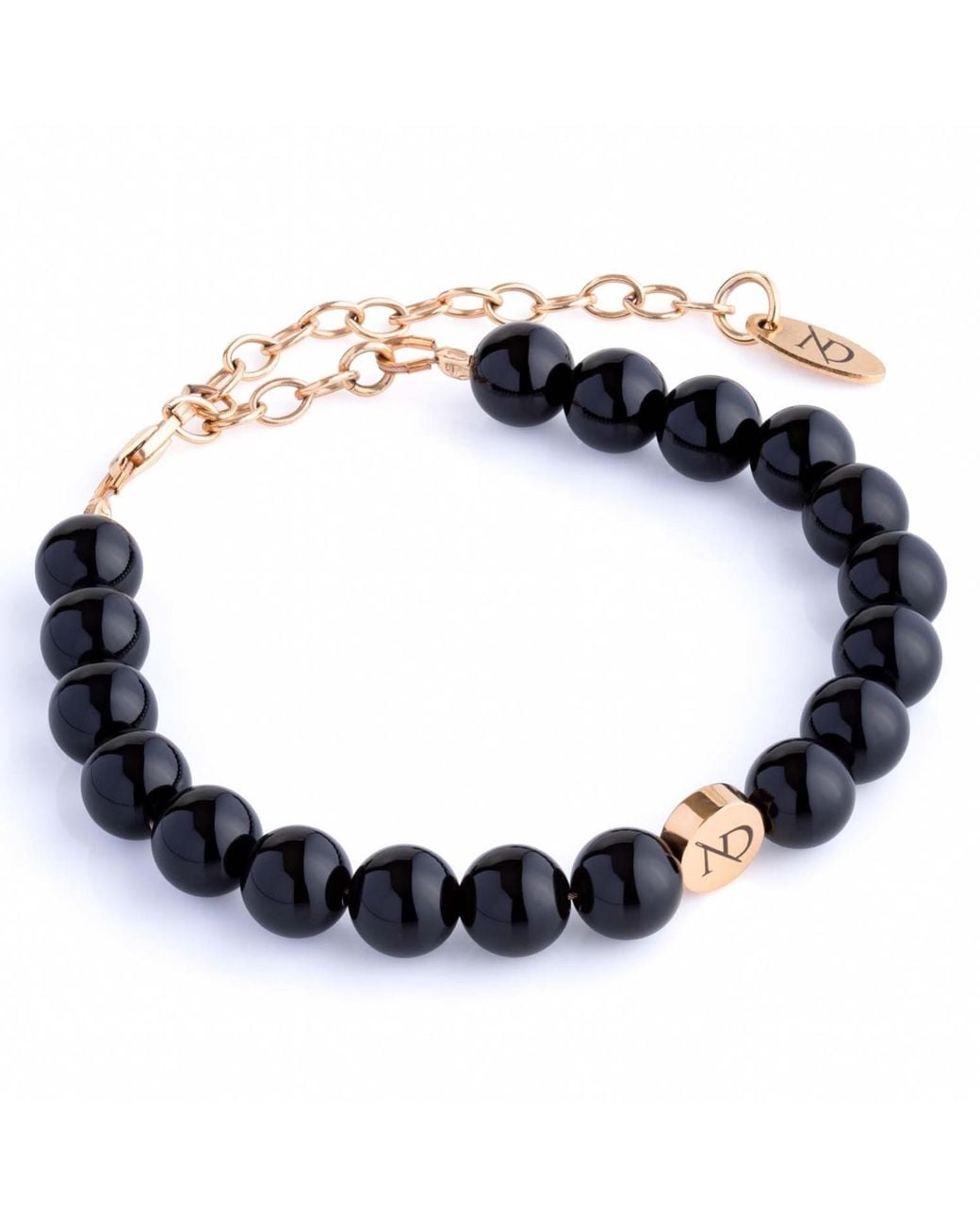 N'damus London Blue Adjustable Onyx Gemstone Bracelet & Chain