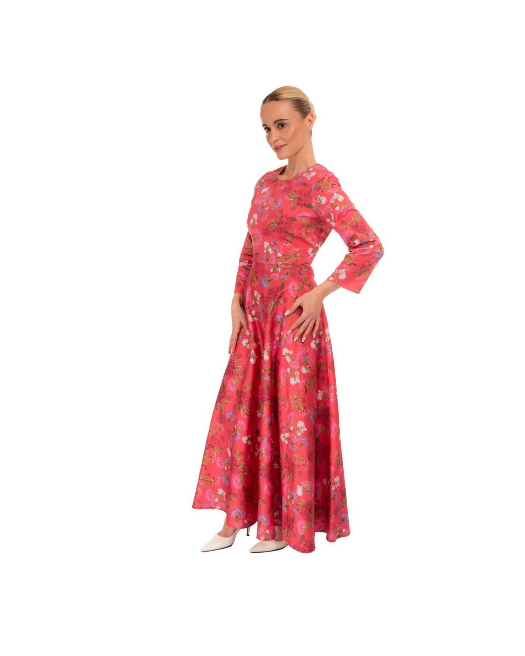Sofia Tsereteli Red Floral Garnet Gown