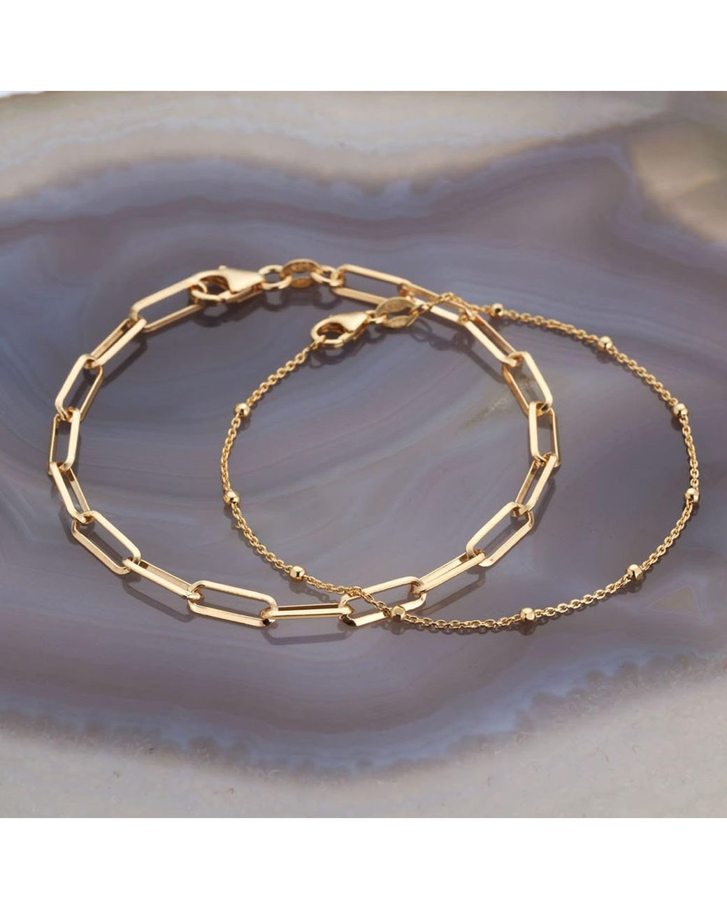 Nellou Jewellery Metallic Triangular Paperclip Bracelet Plated Sterling