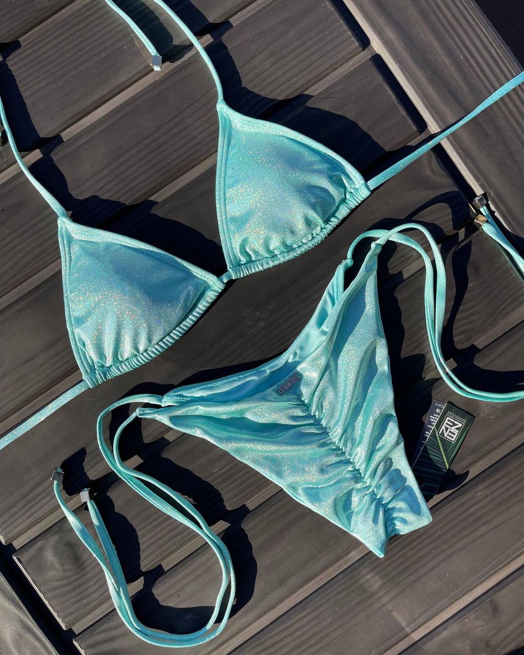 Enez Swim Blue Nova Scrunch Bikini Bottoms