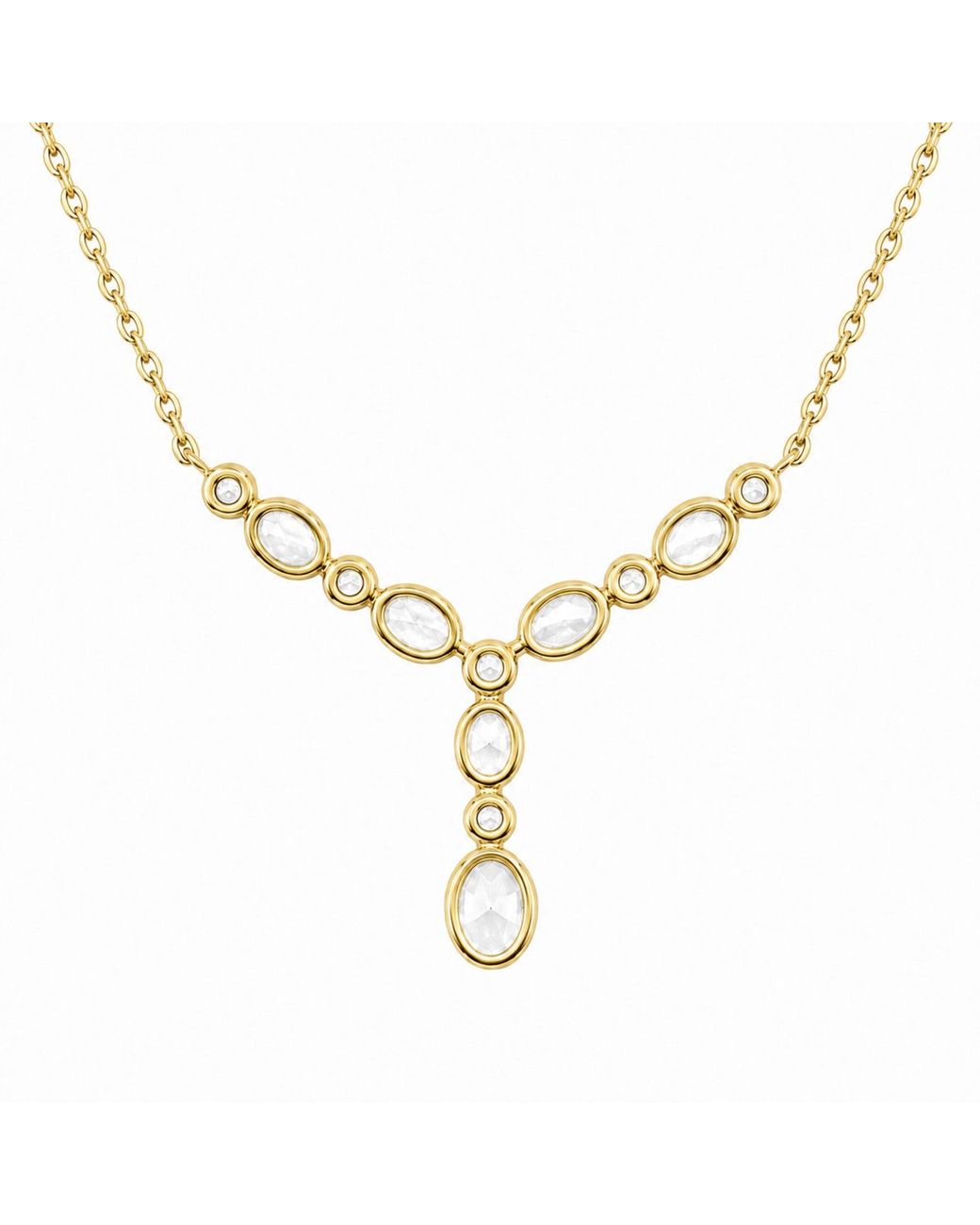 Artisan Metallic 14K Oval Diamond Station Y Necklace