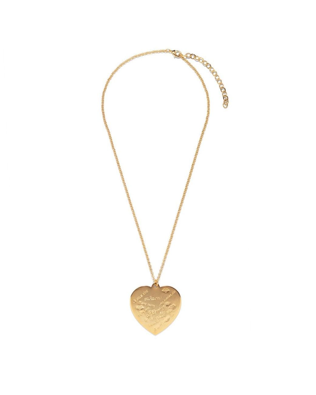The Pink Reef Metallic Louve Heart Necklace