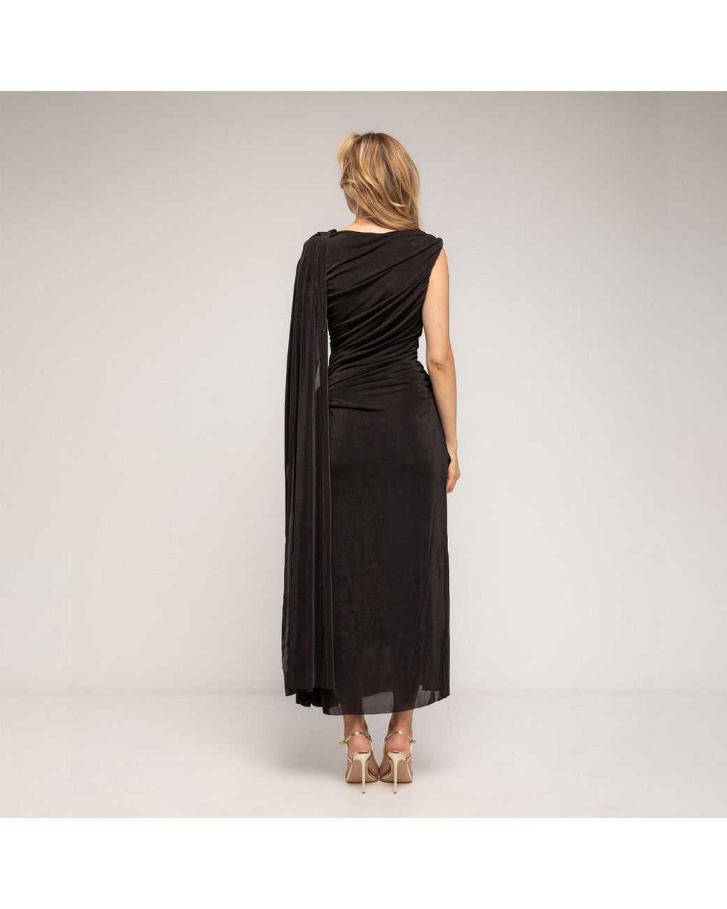 Tantra Spain Sl Black Long Dress With Draping