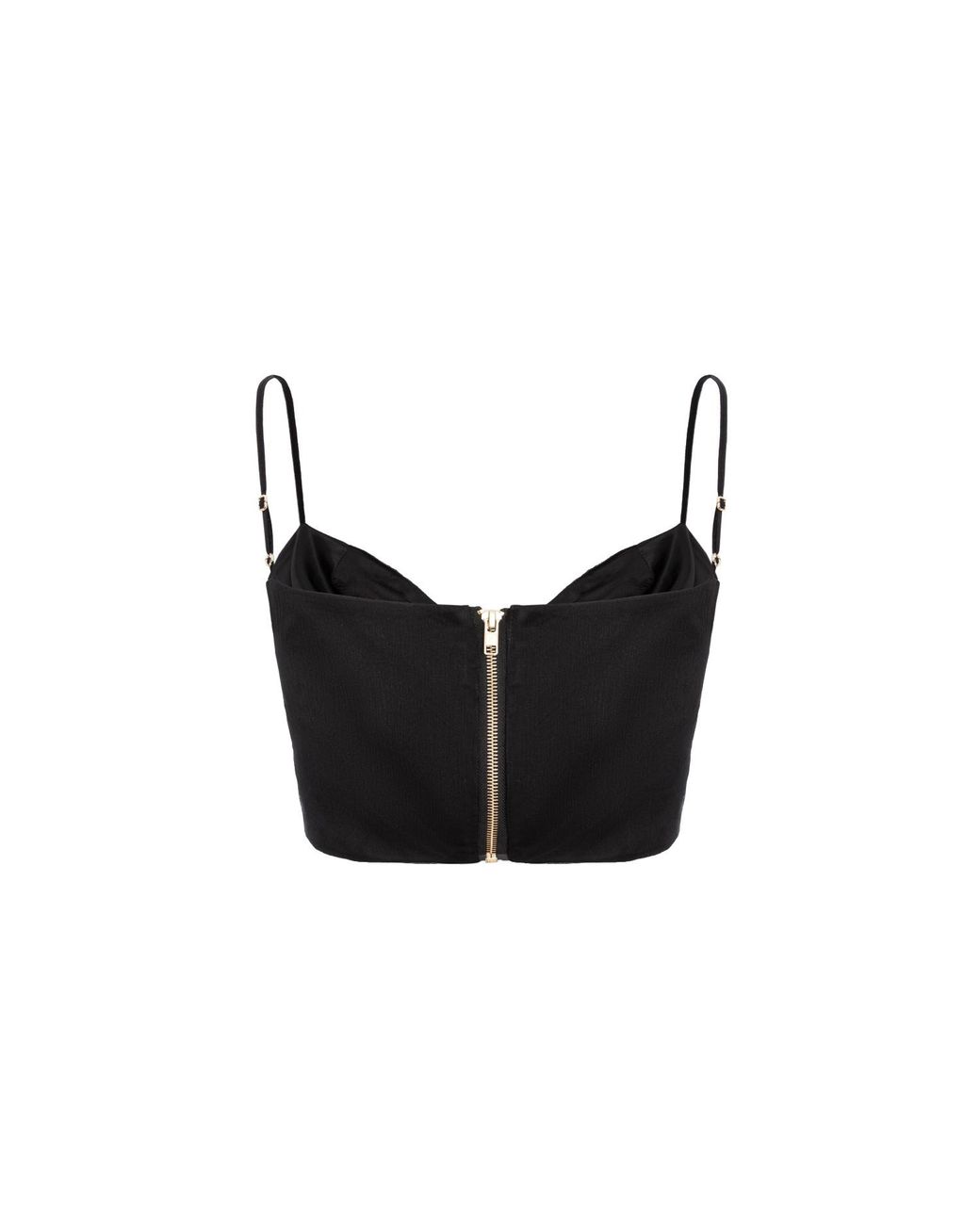 AVENUE No.29 Black Silk Corset Top With Straps