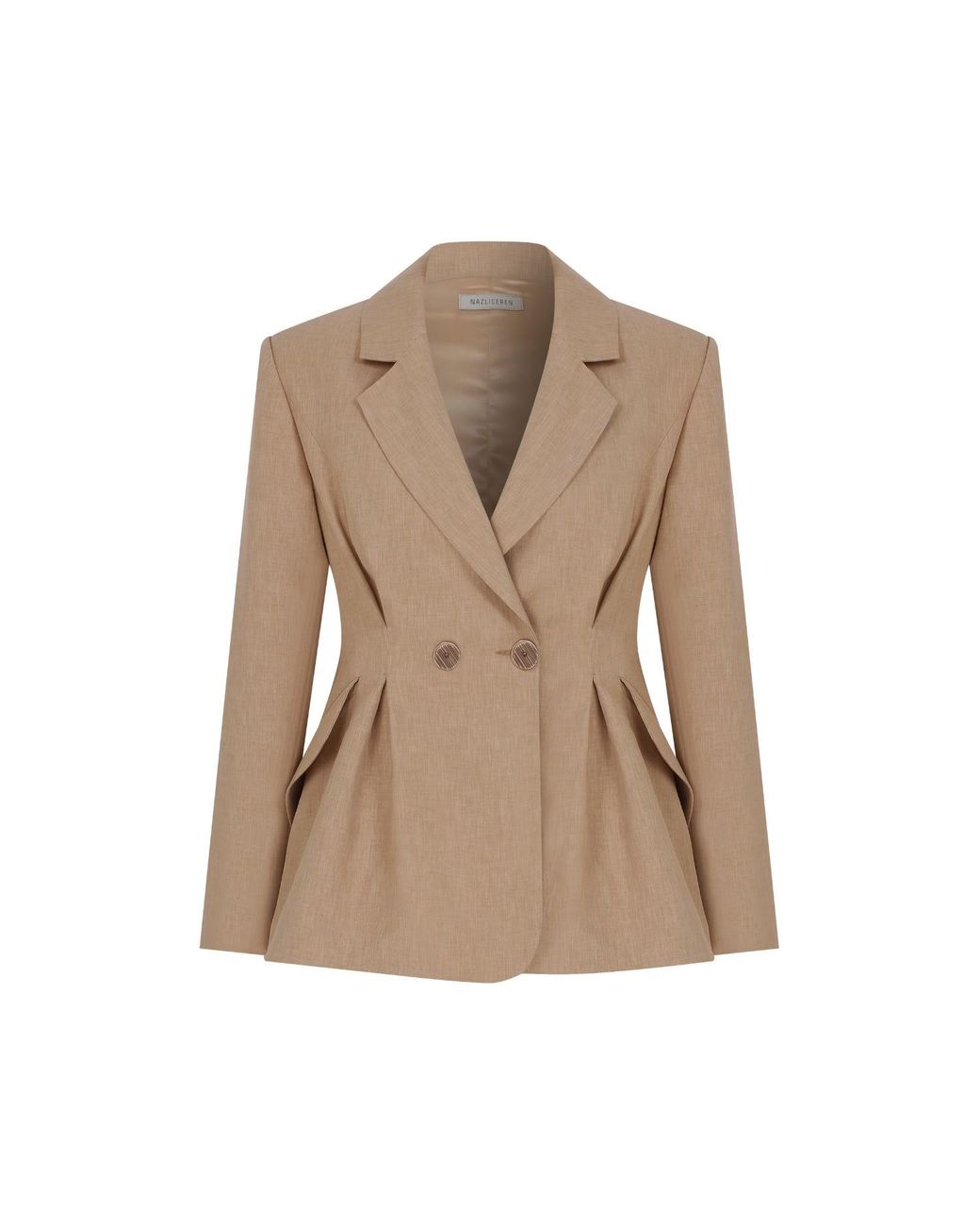 NAZLI CEREN Natural Marde Tailored Jacket In Almond Buff