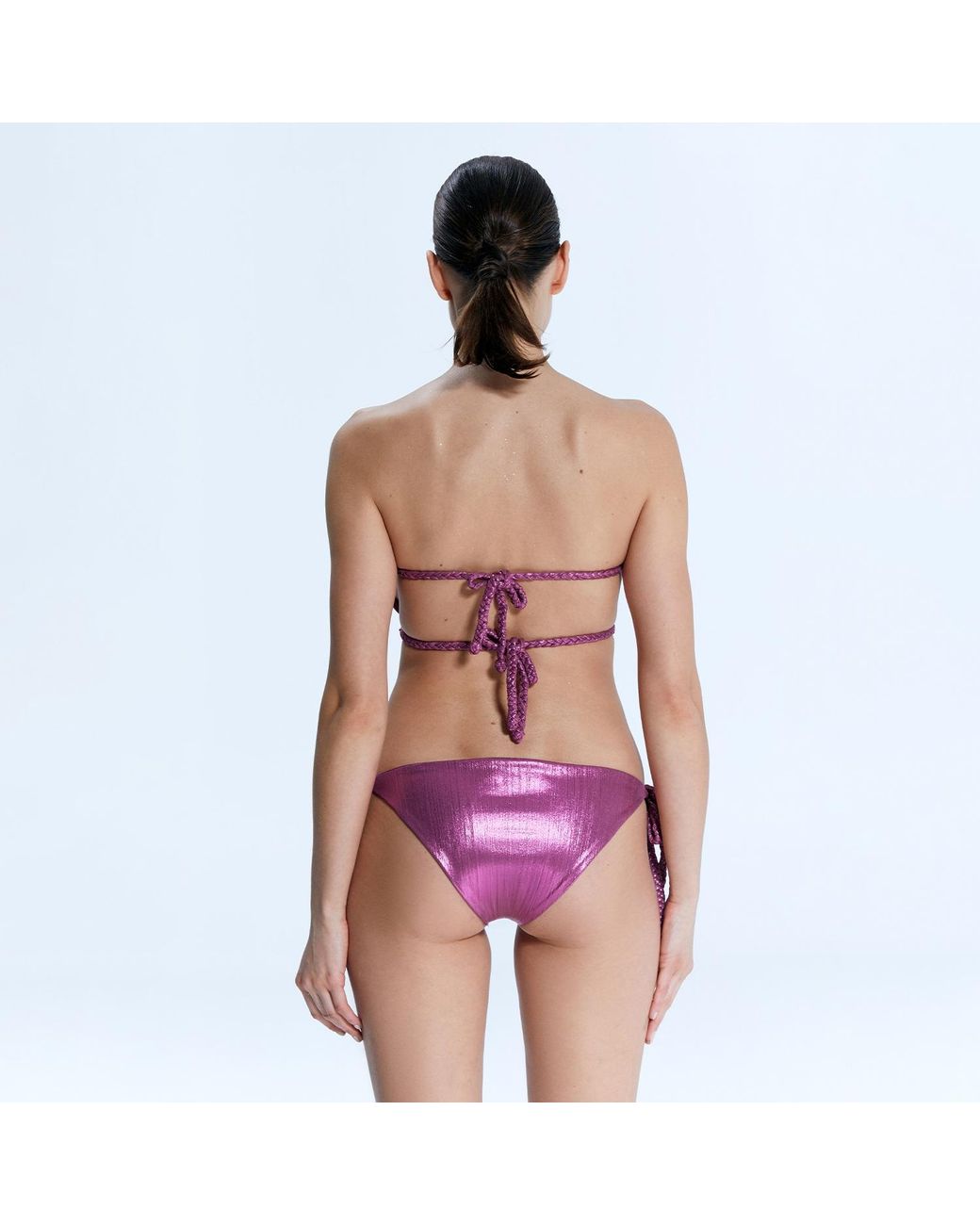 Nur Karaata Purple Shinny Sun Bikini Set