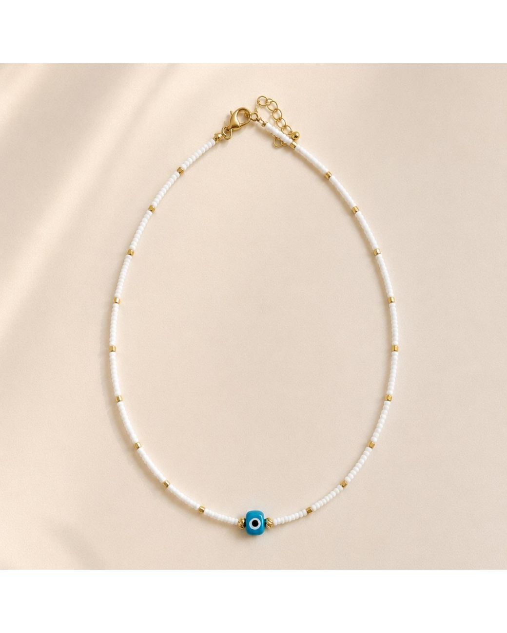 Nuvv Collection Blue Evil Eye Beaded Necklace