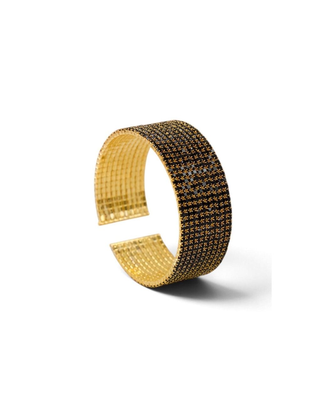 Saachi Metallic Crystal Row Cuff Bracelet
