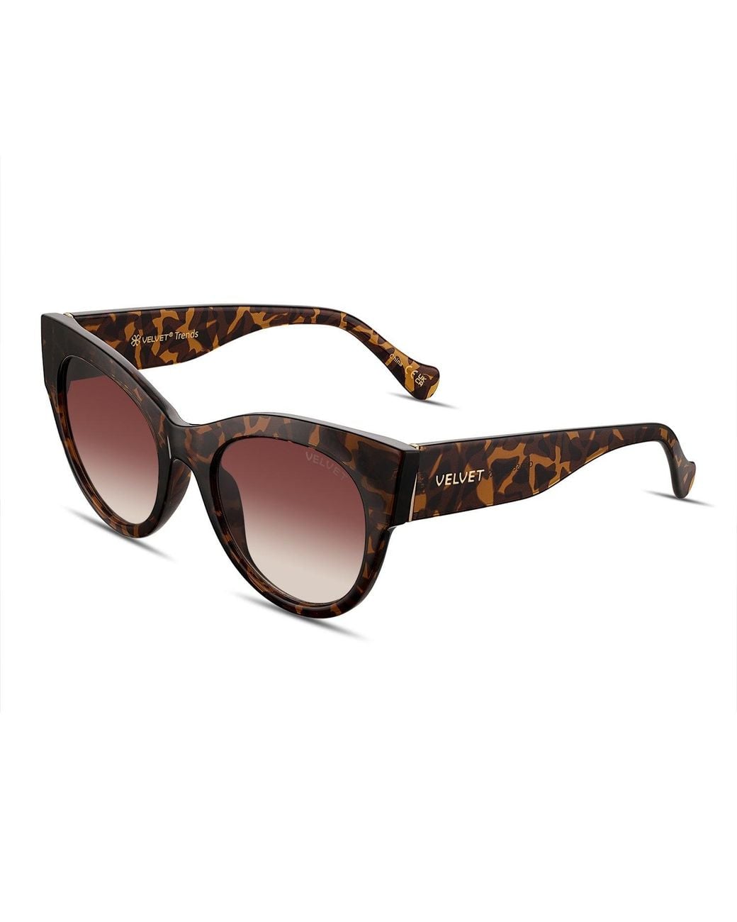 Velvet Eyewear Brown Square Face Shape Sunglass Style Box