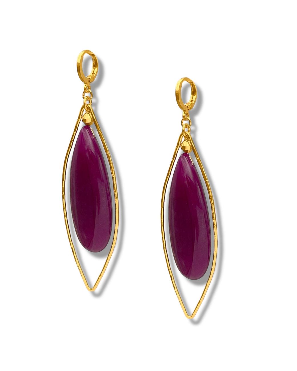Jaredjamin Purple Seraphine Plum Drop Lever Back Earrings